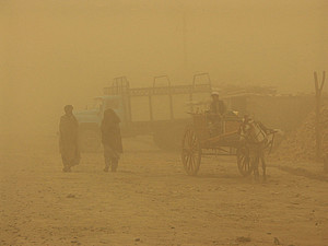 Sandsturm in der Stadt. Foto: Wolfgang Minich