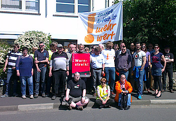 Streik bei der Oberhessischen Presse am 19.5.2014. Foto: djv