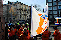 Redakteurinnen und Redakteure bei der Kundgebung in Darmstadt am 17. Dezember 2013. Foto: Sonja Lehnert